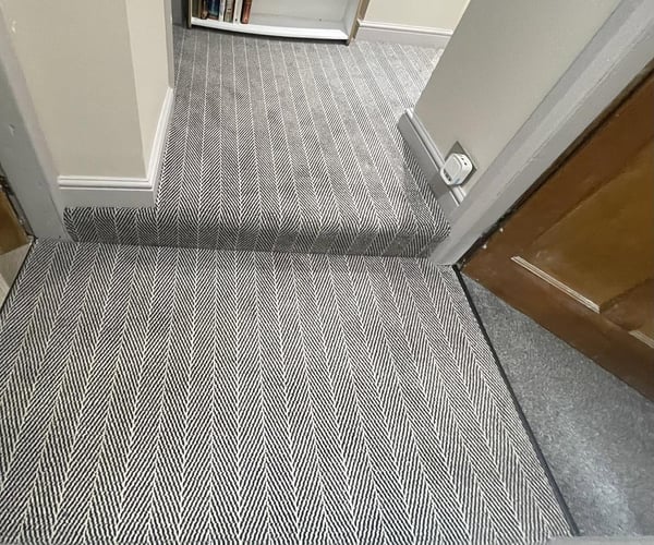 Monochrome herringbone carpet