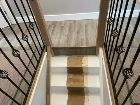 Grey oak LVT landing