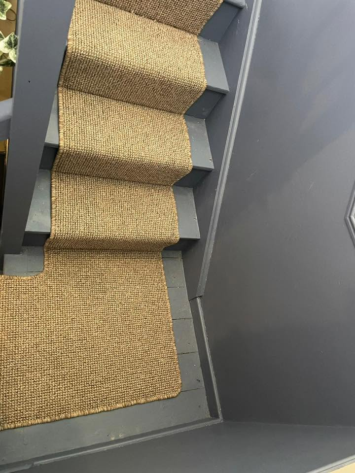 Sisal runner on painted stairs