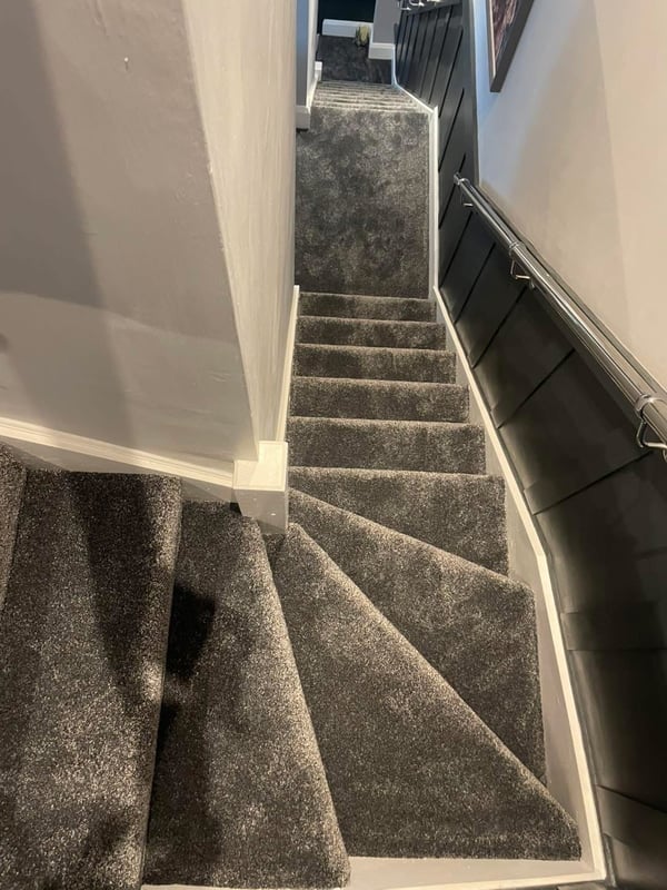 Charcoal twist stair carpet