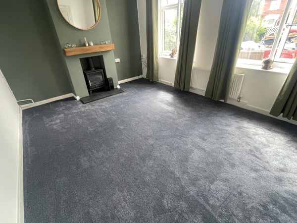 Slate grey living room carpet