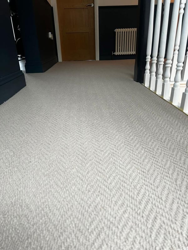 Cream herringbone loop carpet
