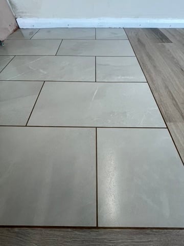 Stone-effect LVT tiles