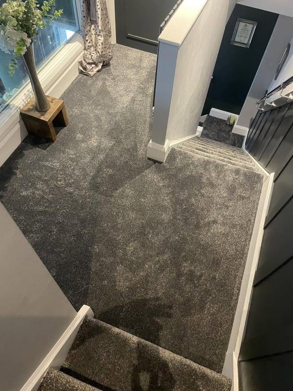 Deep charcoal landing & stairs
